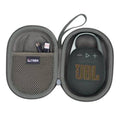 Protective speaker case with zipper, gray interior, camo top, for JBL Clip 5/4