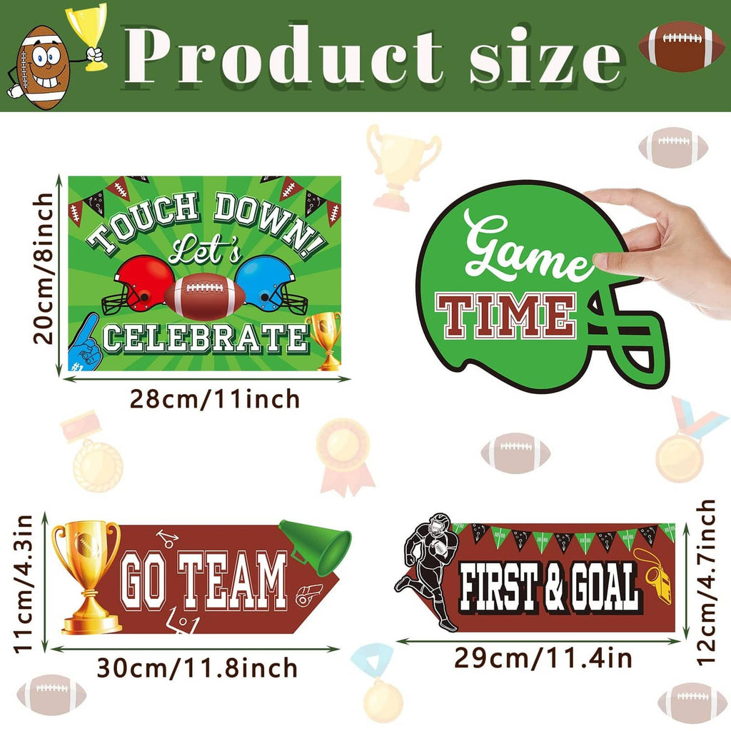 Soccer yard sign set showing green “Game Time” and red “Go Team” banner pieces