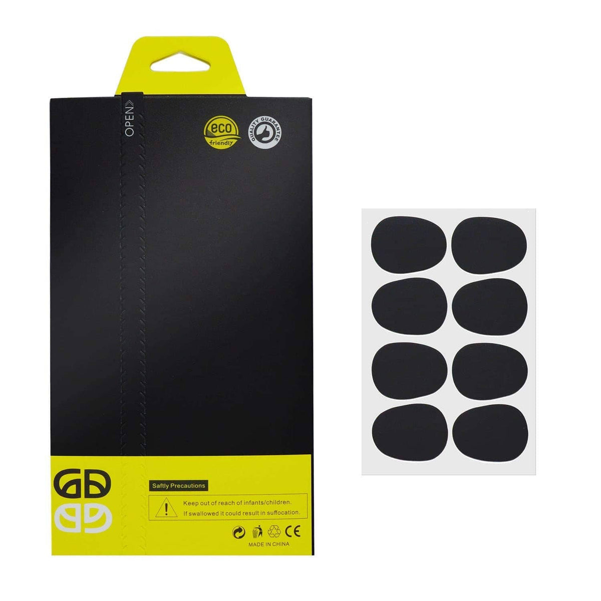 Mouthpiece cushion sticker sheet for saxophone and clarinet, multiple black pads