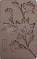 Floral embossing mold with raised tulip and leaf stems in a vertical bouquet pattern