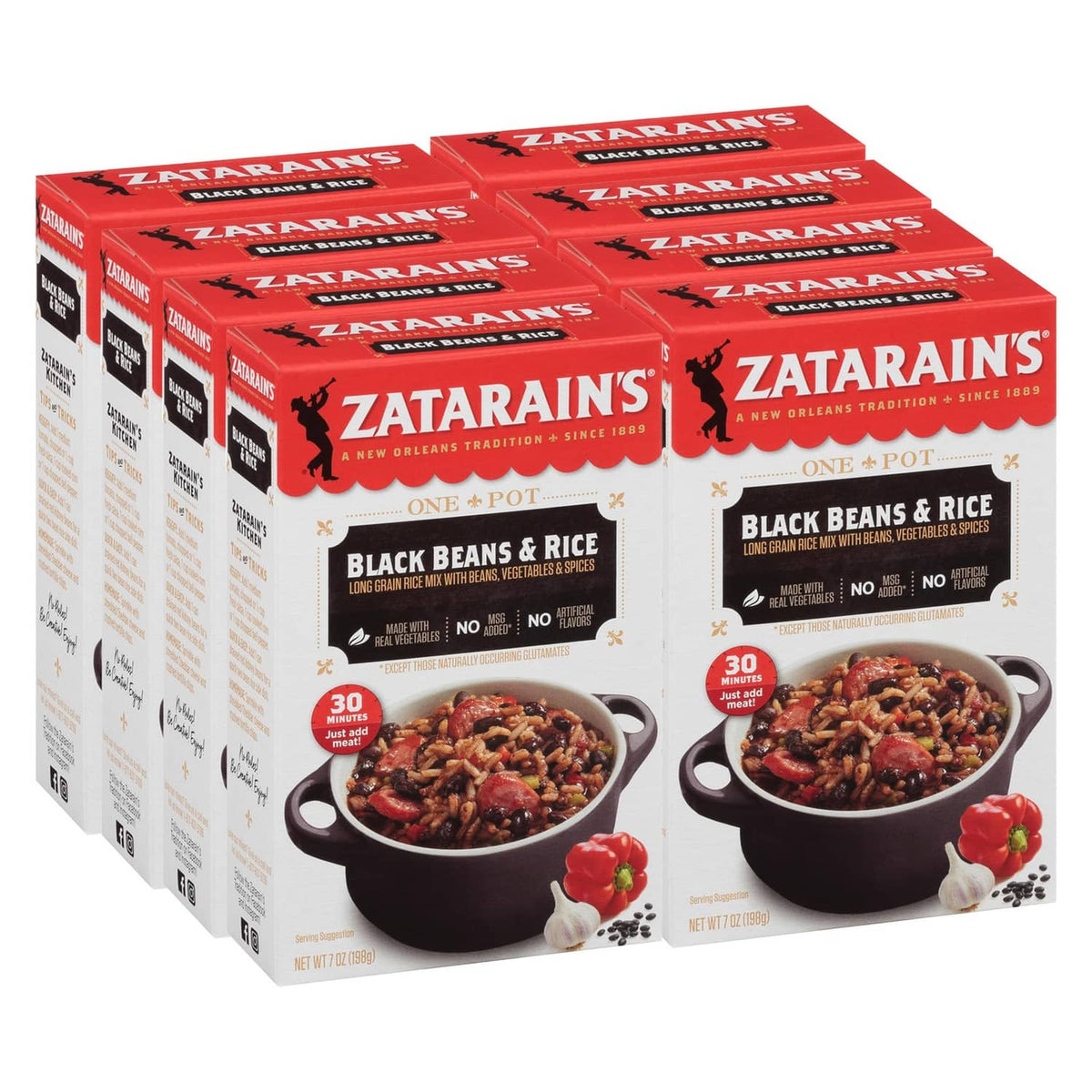 Black Beans & Rice meal box, multiple pack with front label and pot graphic