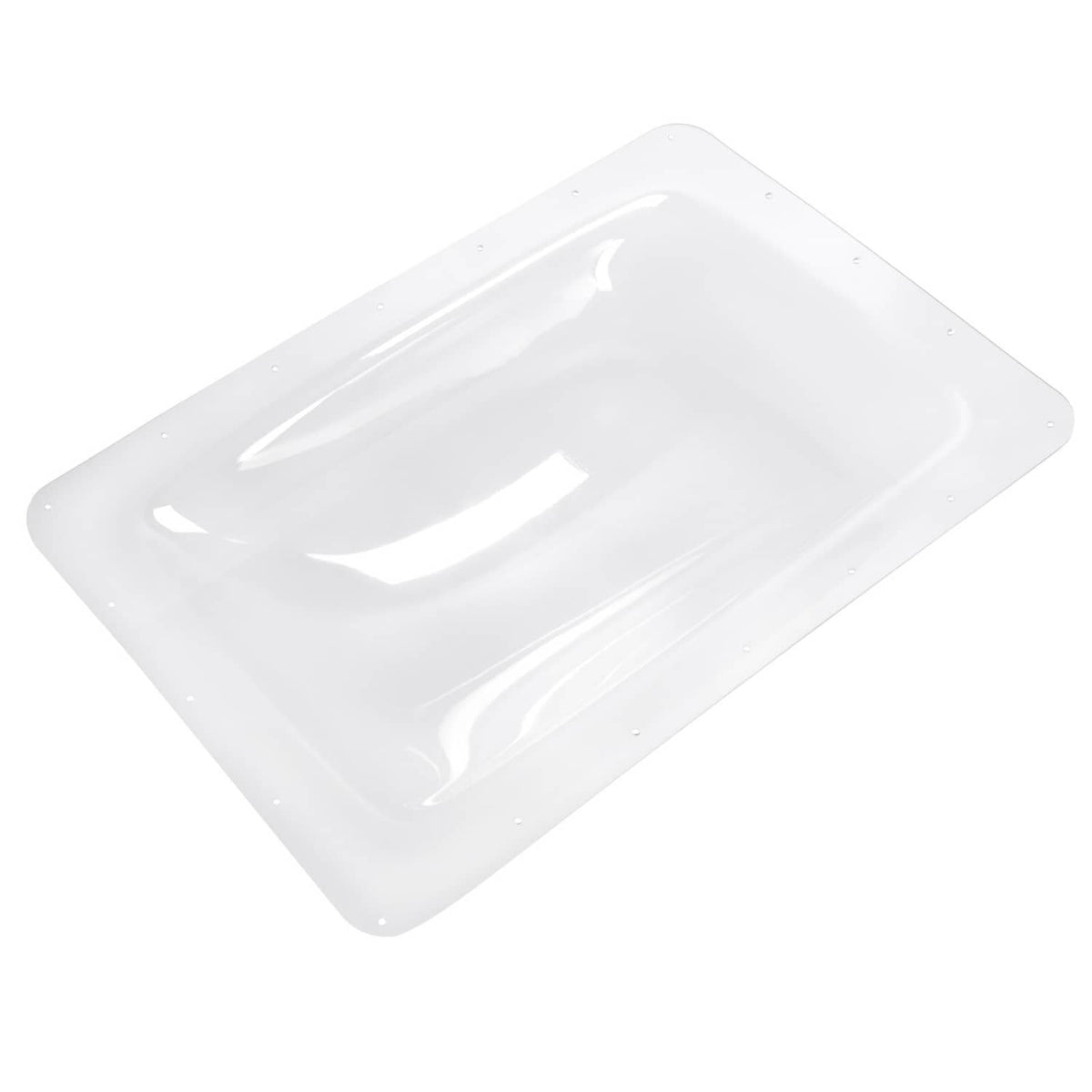 Clear plastic RV skylight cover with dome bubble top, rectangular, 18 x 26 in