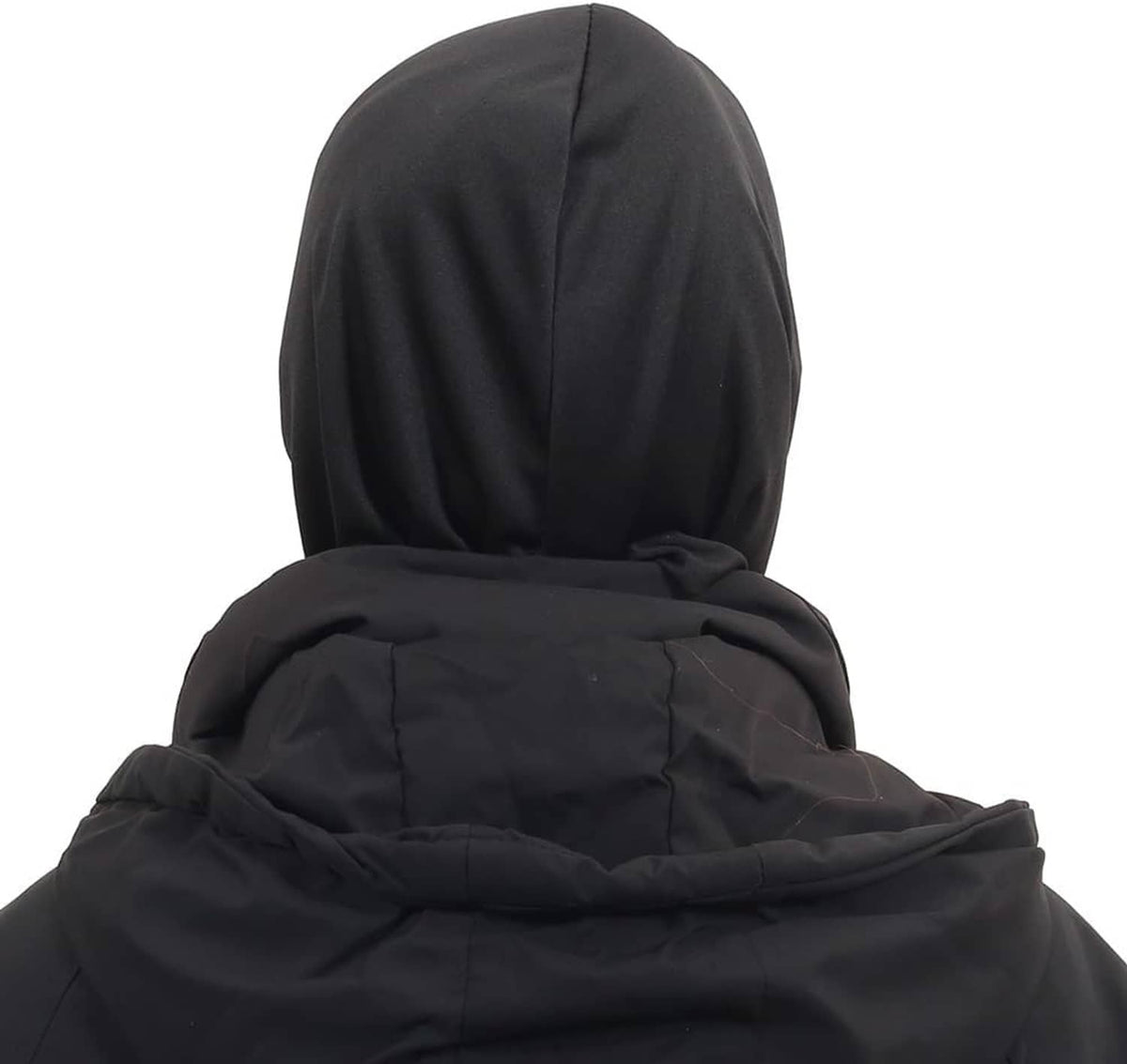 Black hooded mask cover with covered white wig edge