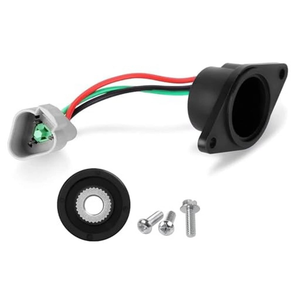 Speed sensor magnet kit with black housing, wiring harness, connector plug, and screws
