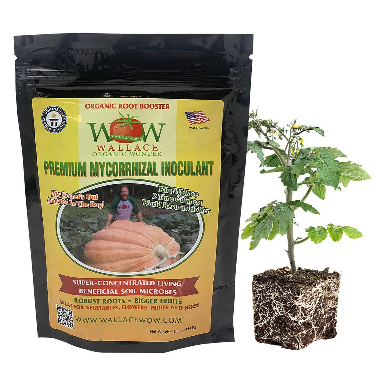 Wallace Organic Wonder mycorrhizal inoculant pouch, premium root booster 1 lb
