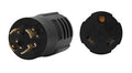 Black twist-lock adapter with L14-30P plug and TT-30R outlet, 30A capacity.