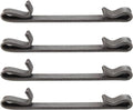 Double-loop drawer slide retaining clips, dark gray metal set of 4