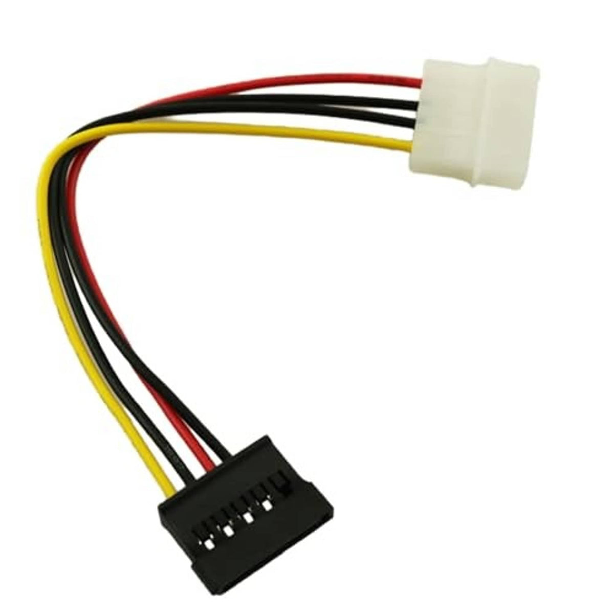 IDE to SATA 4-pin power cable with white SATA plug and black 4-pin header