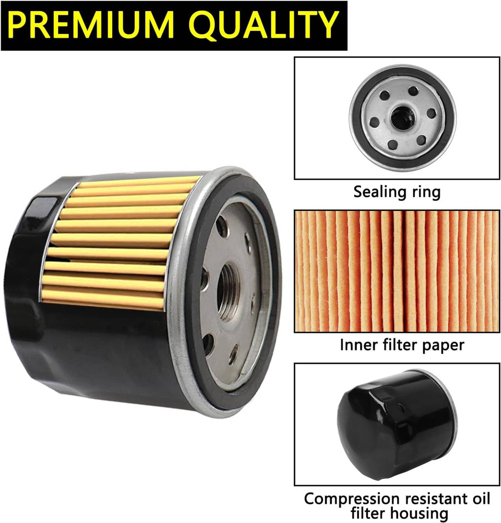 Black oil filter with sealing ring and visible pleated inner filter media