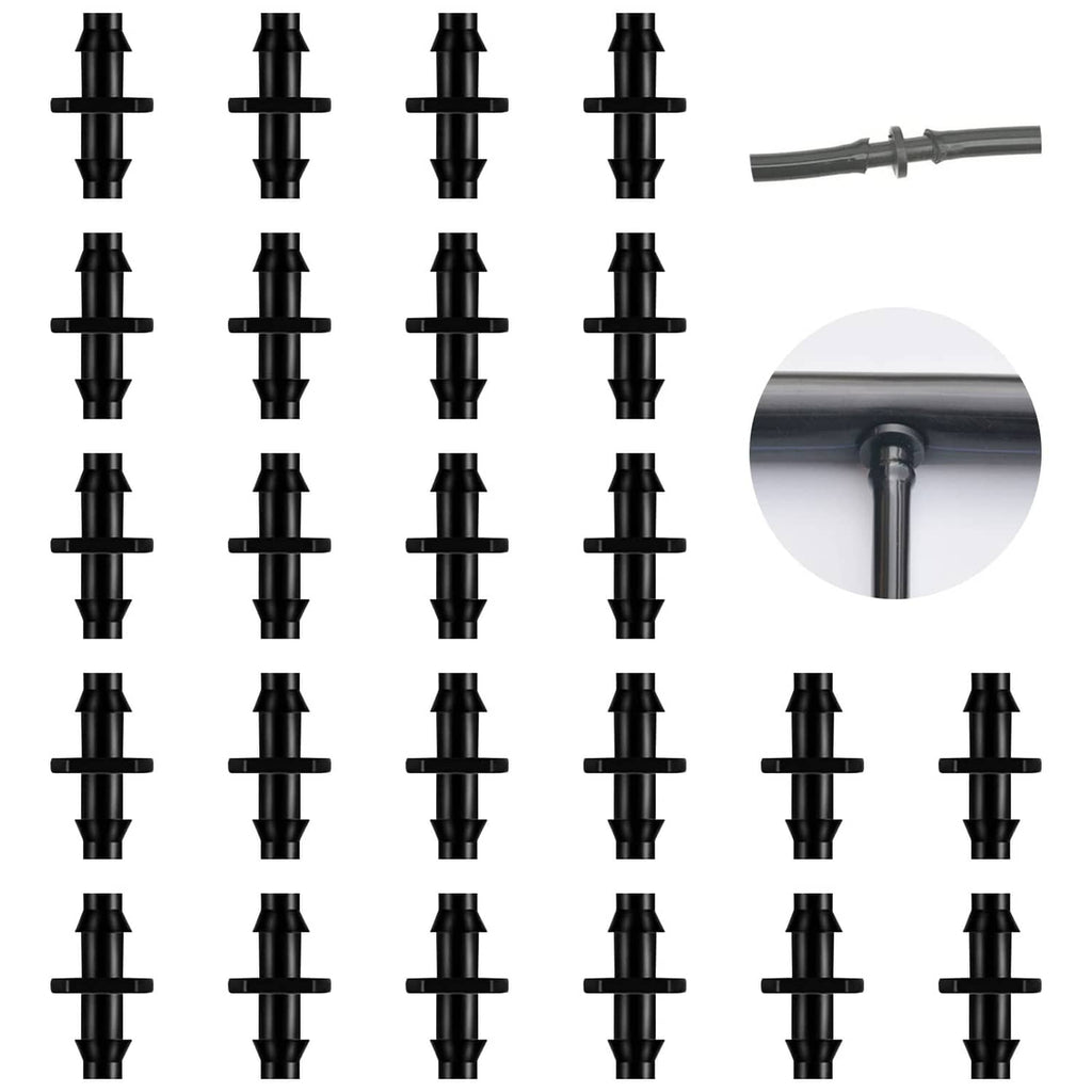Black barbed drip irrigation connector fittings, assorted pack pieces