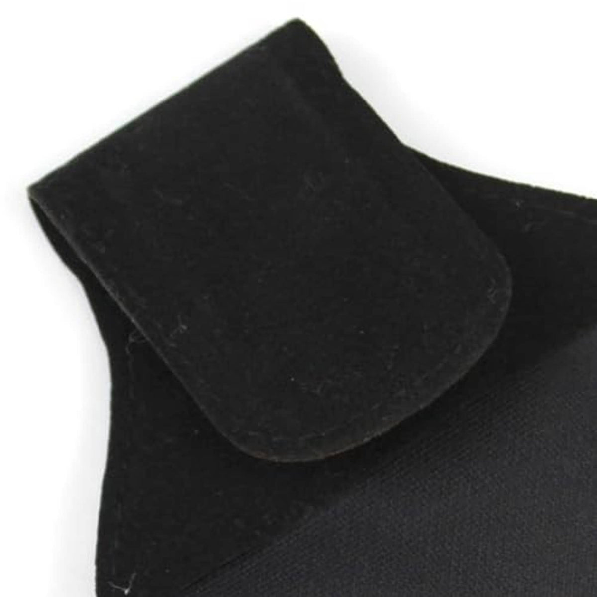 Black PU leather chalk holder pouch with folded flap cover detail