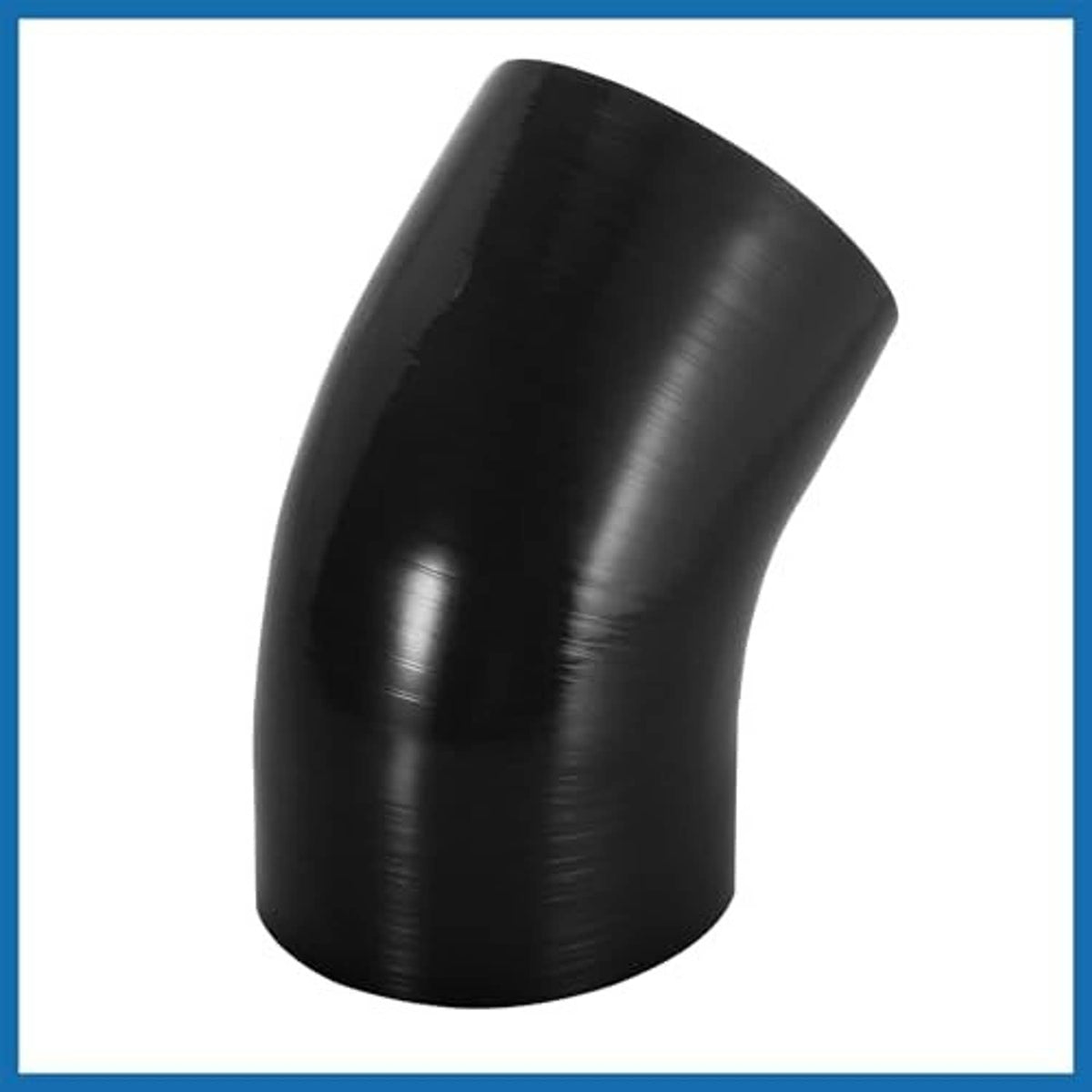 Black silicone hose elbow coupler, 45-degree curved form