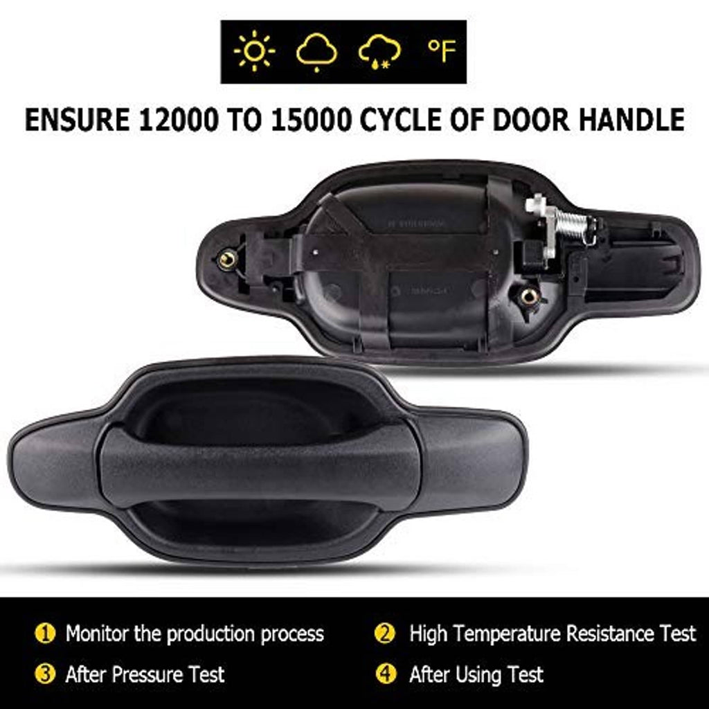 Exterior rear passenger right-side door handle with mounting plate, dark gray