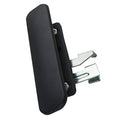 Black rear cargo door handle with metal latch and mounting bracket