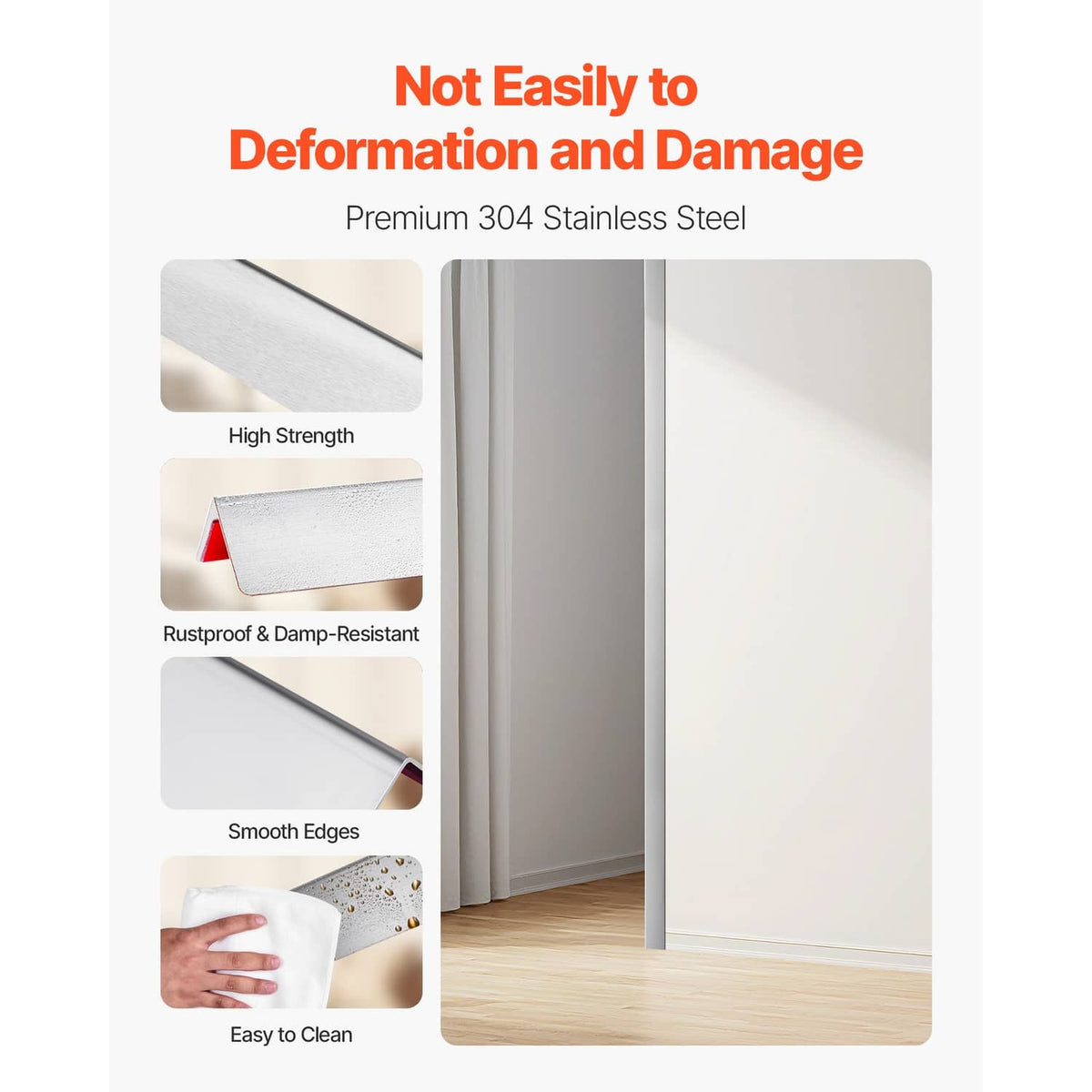 Brushed 304 stainless steel wall corner guard strips with smooth edges