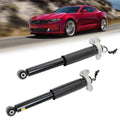 Rear shock absorber pair with black cylinders and silver mounting brackets, left and right