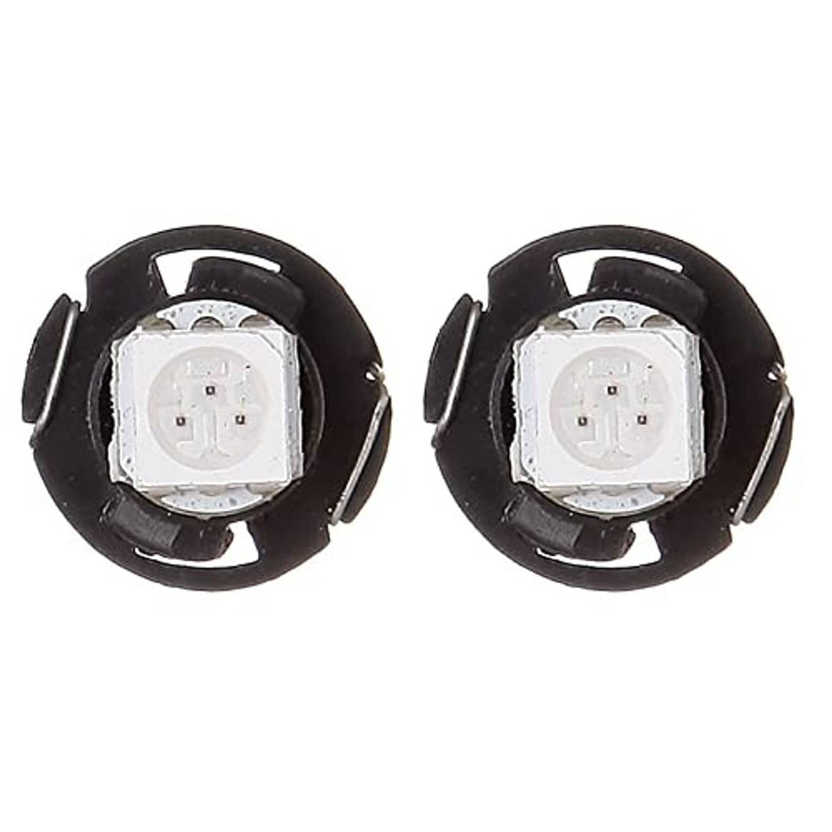 Pair of black T4.7 neo-wedge LED bulbs with white LED module lenses