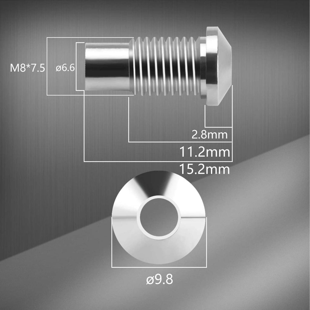Threaded LED bezel holder with circular bezel and visible size measurements