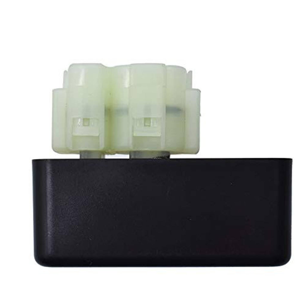 Black ignition control box with white wiring connector on top