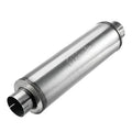 Stainless steel diesel exhaust muffler with angled outlet pipe