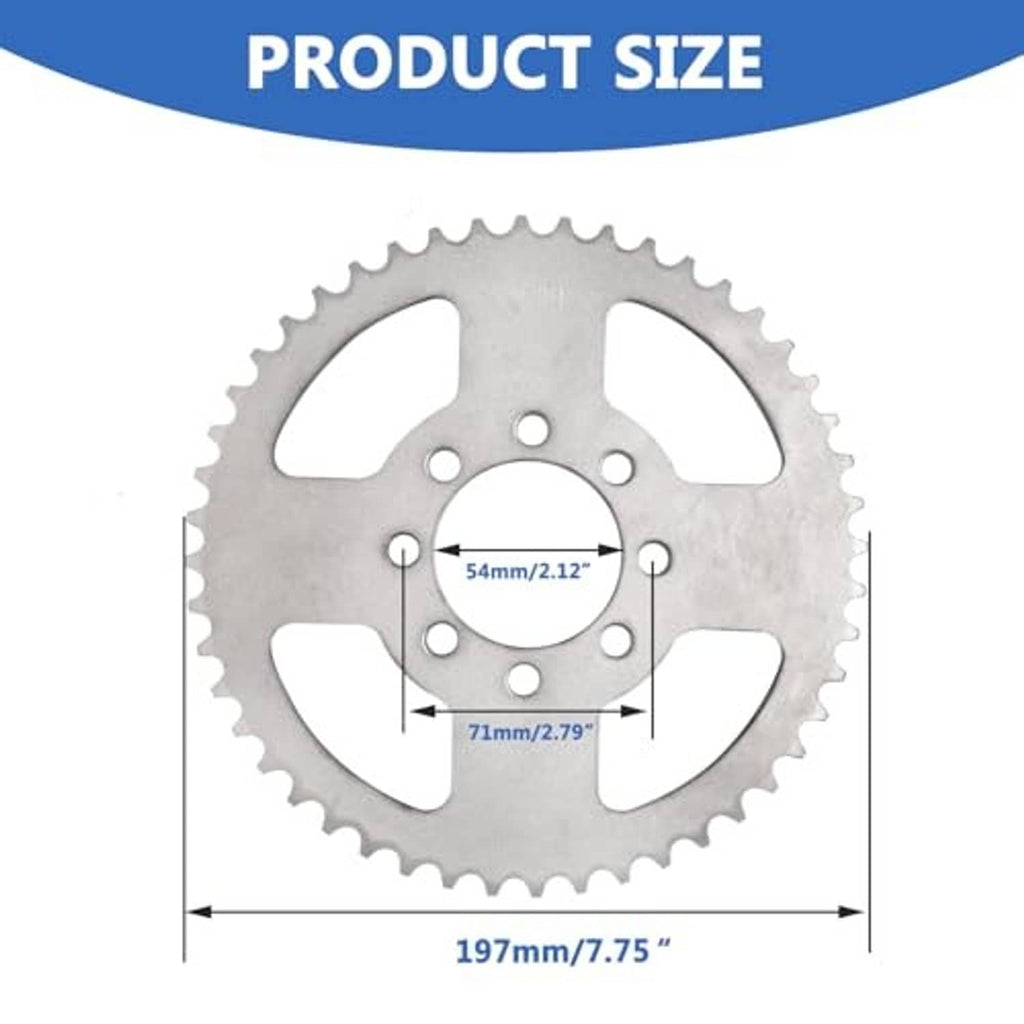 Steel rear sprocket with tooth ring and 8-hole center mount plate