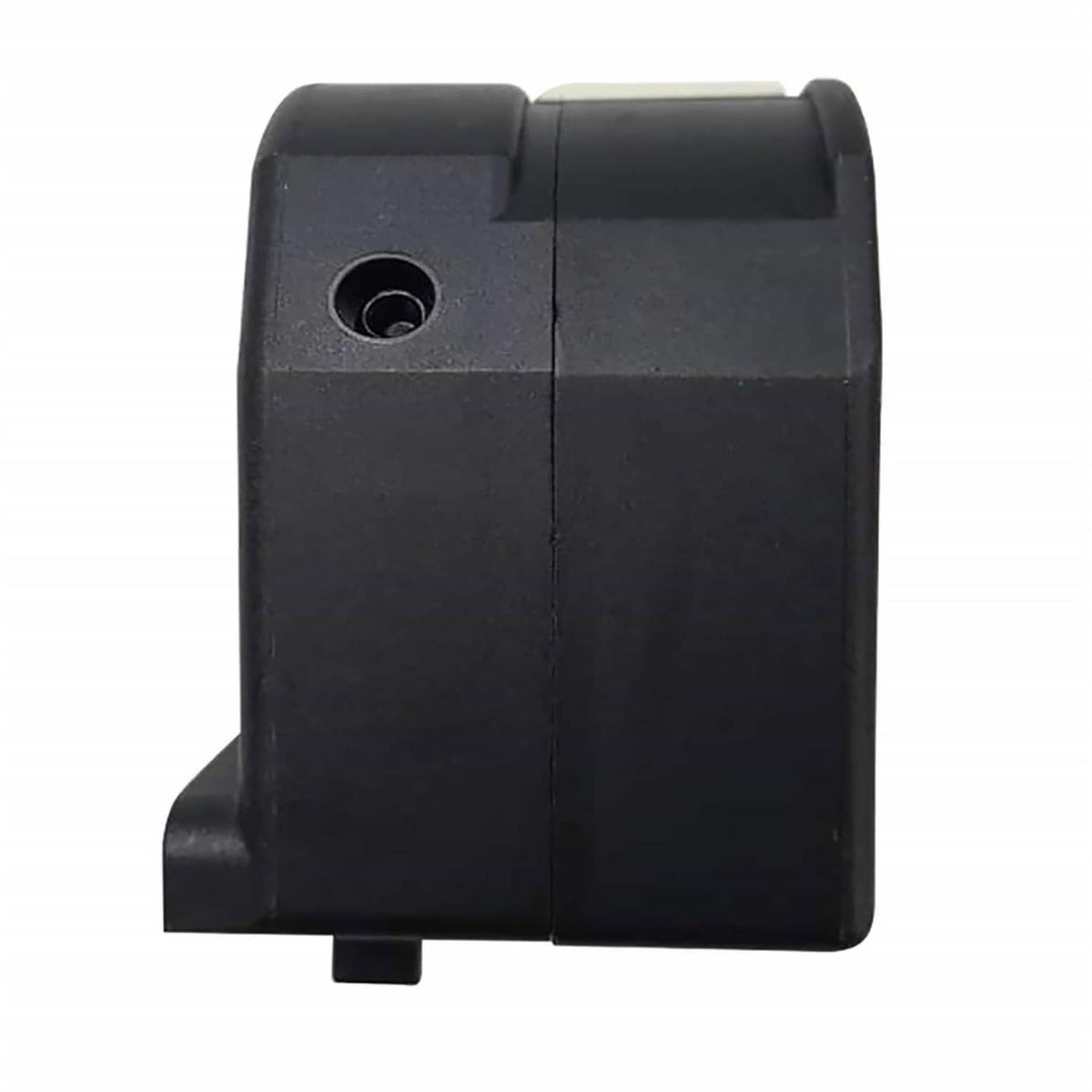 Left handlebar switch rear view, black plastic casing with mounting hole