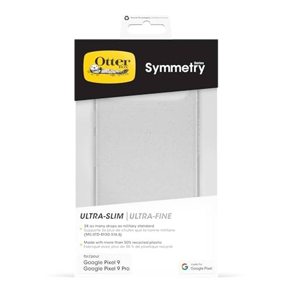 OtterBox Symmetry clear case retail package for Pixel 9, ultra-slim