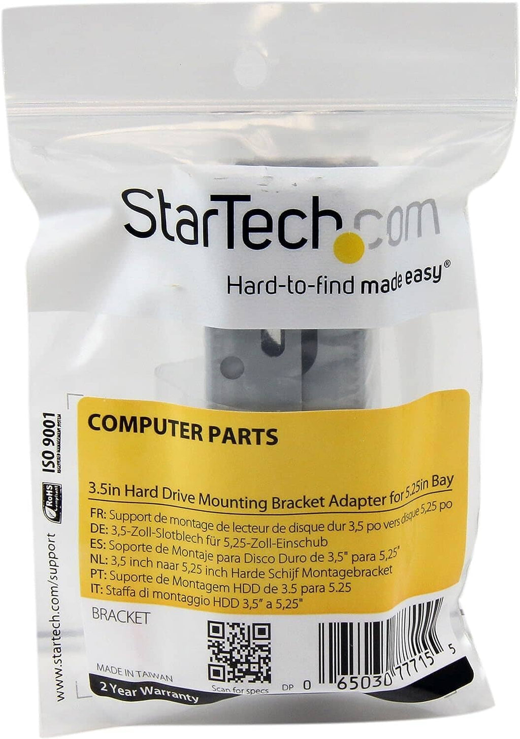 StarTech.com computer parts bag for 3.5-inch hard drive mounting bracket adapter