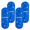 Blue oval gel ice packs with snowflake pattern and YOUSHARES logo