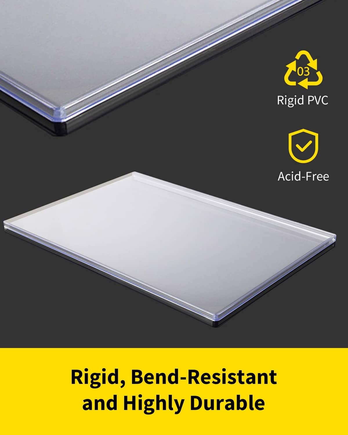 Clear blue-tint rigid PVC magazine sleeves, acid-free, bend-resistant construction