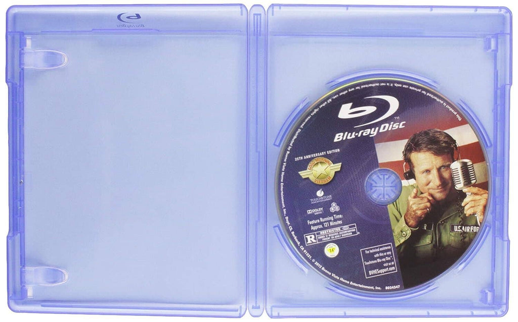 Blu-ray disc with Robin Williams portrait and microphone graphic