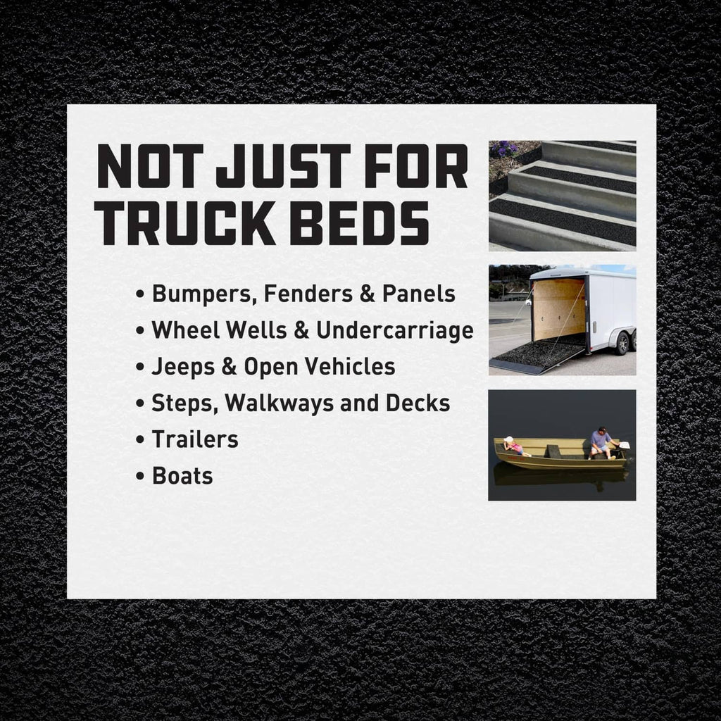 Herculiner can label panel reading "Not just for truck beds" and uses list