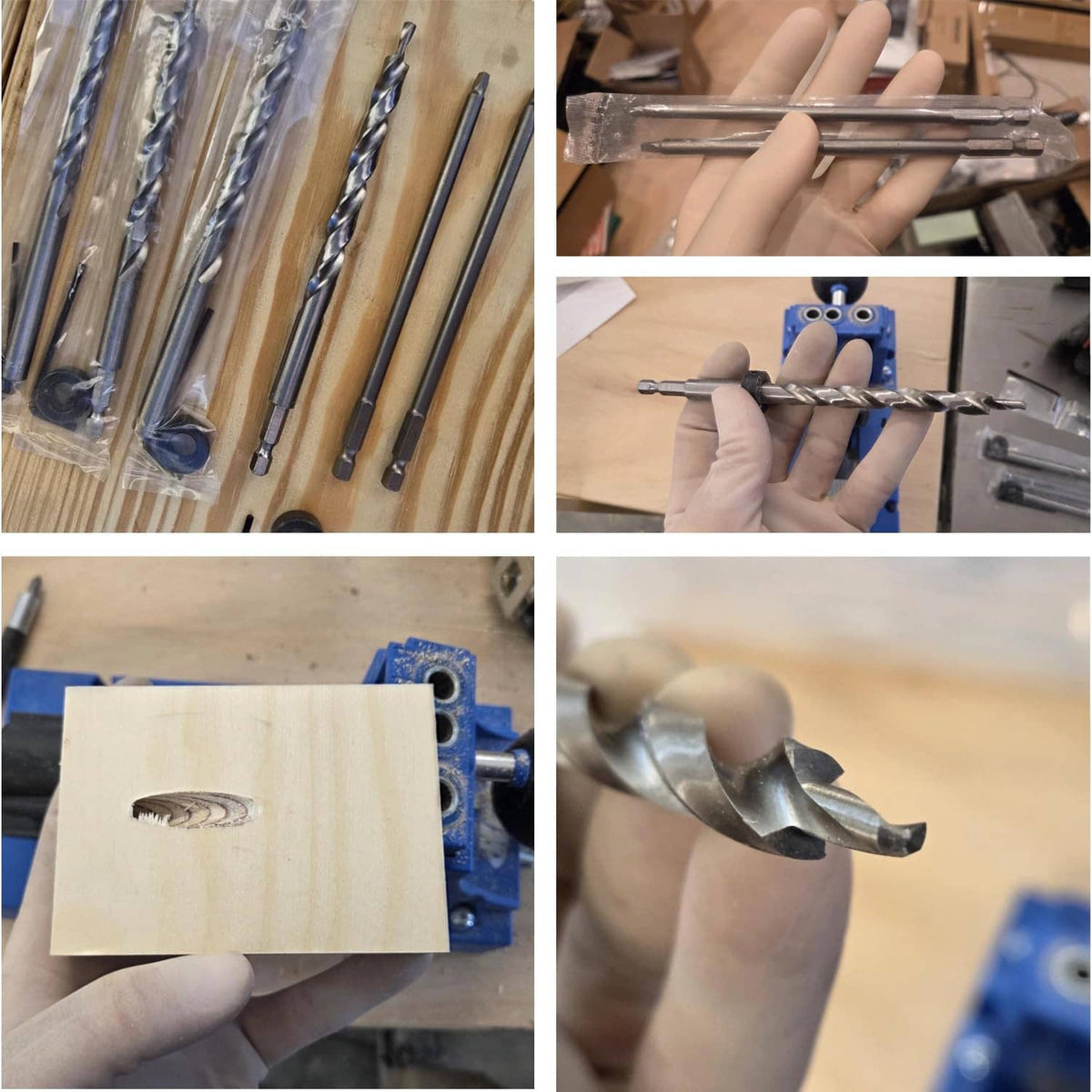 Assorted drill bits and SQ2 screwdriver bits with hex shanks shown in bundles