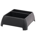 Black open-top vehicle trunk storage organizer bin with curved sides