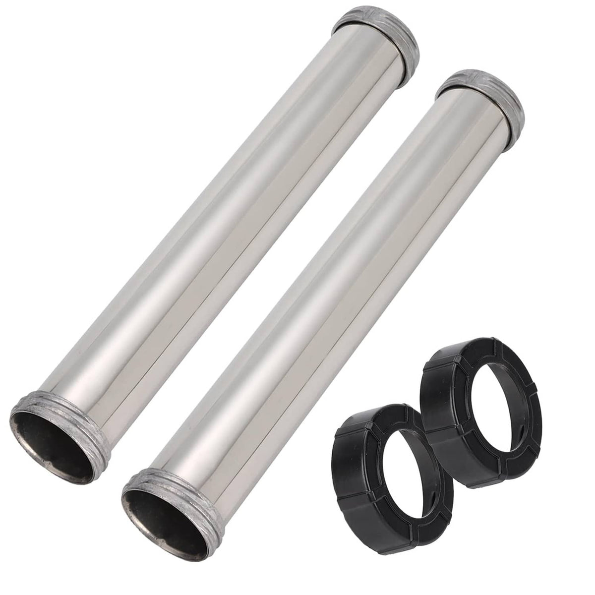 Silver caulking gun tube set with two front caps, replaceable barrel