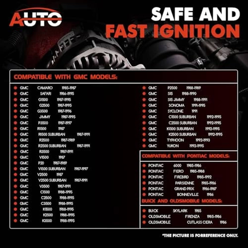 Ignition control module shown with compatibility list graphic for GMC models