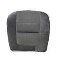 Gray cloth replacement seat cover with textured rectangular center and dark side panels.