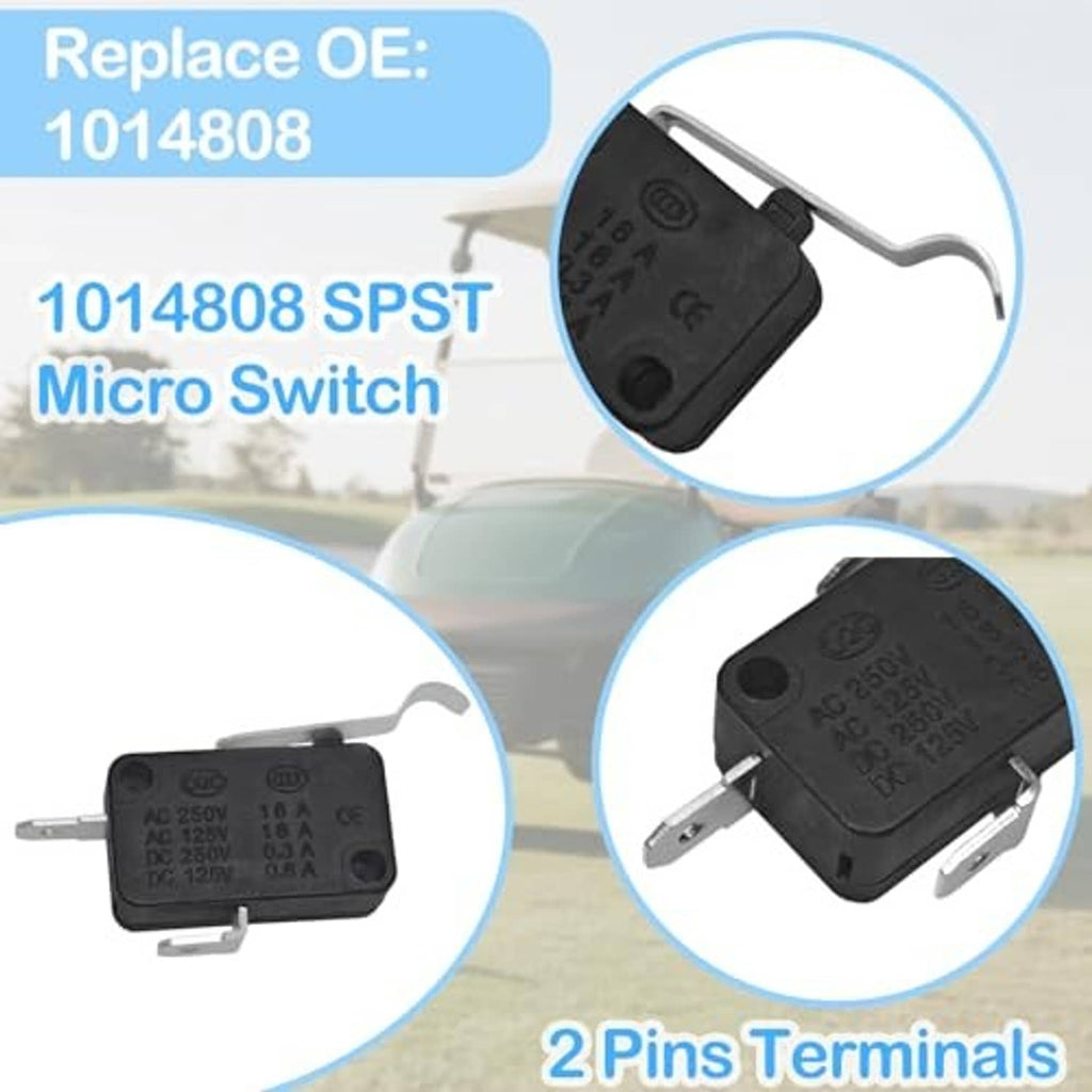 Golf cart micro switch kit with 2-pin micro switch terminals and SPST switches