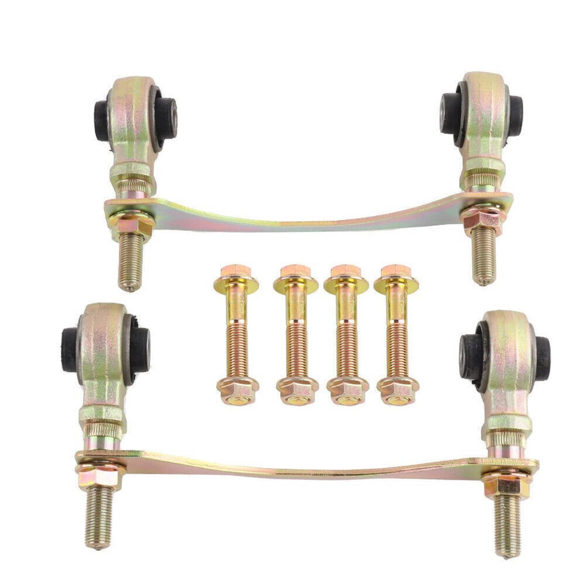Front upper camber arm bushing replacement kit with two arms, four bushings and bolts