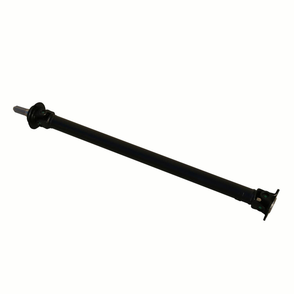 Front drive shaft with end yokes and splines, black steel shaft