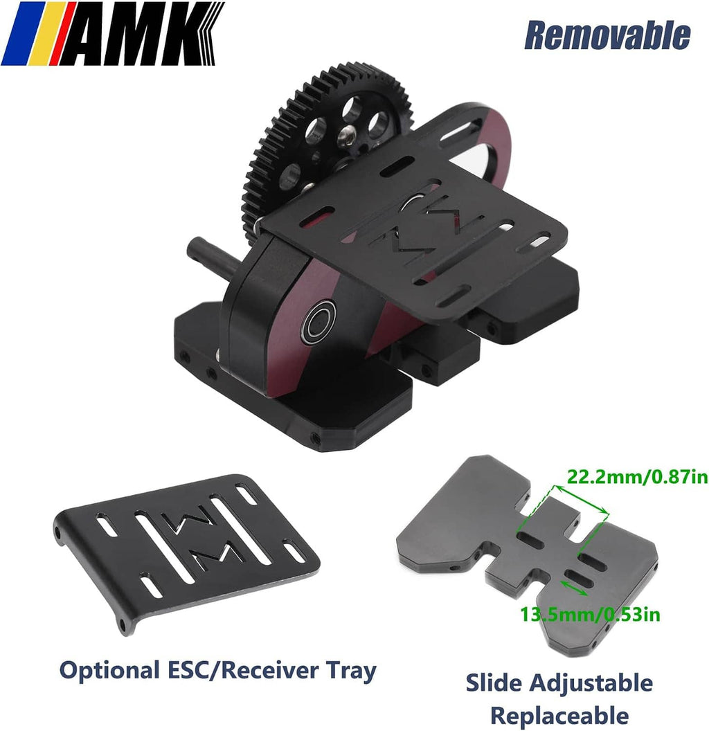 Differential gearbox with removable ESC/receiver tray and spare skid plate pieces