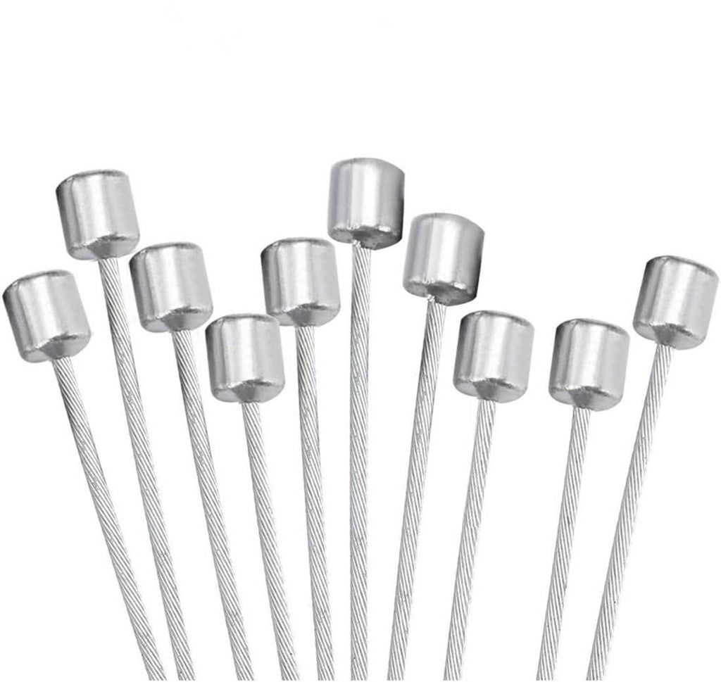 Stainless steel shifter cable ends with cylindrical ferrules and braided wire strands