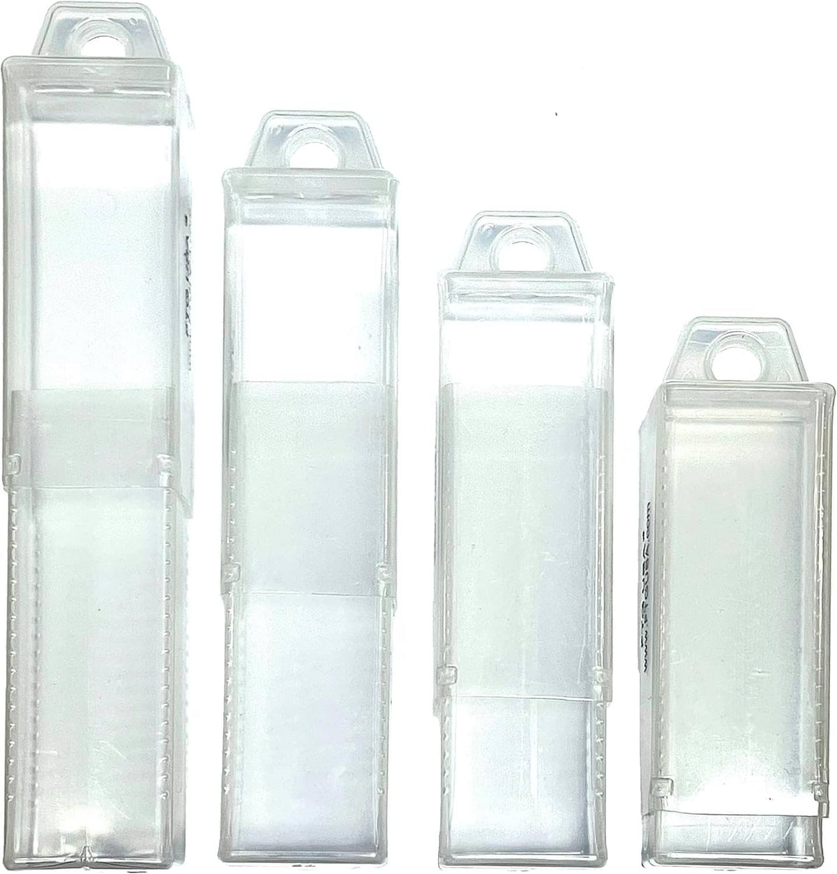 4-piece extendable translucent storage containers with snap top handles