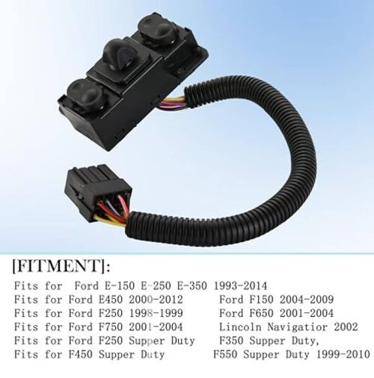 Power seat tilt switch replacement with wiring harness and connector ends