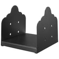 2-pack 8x8 wood fence post base brackets, black steel with bolt holes