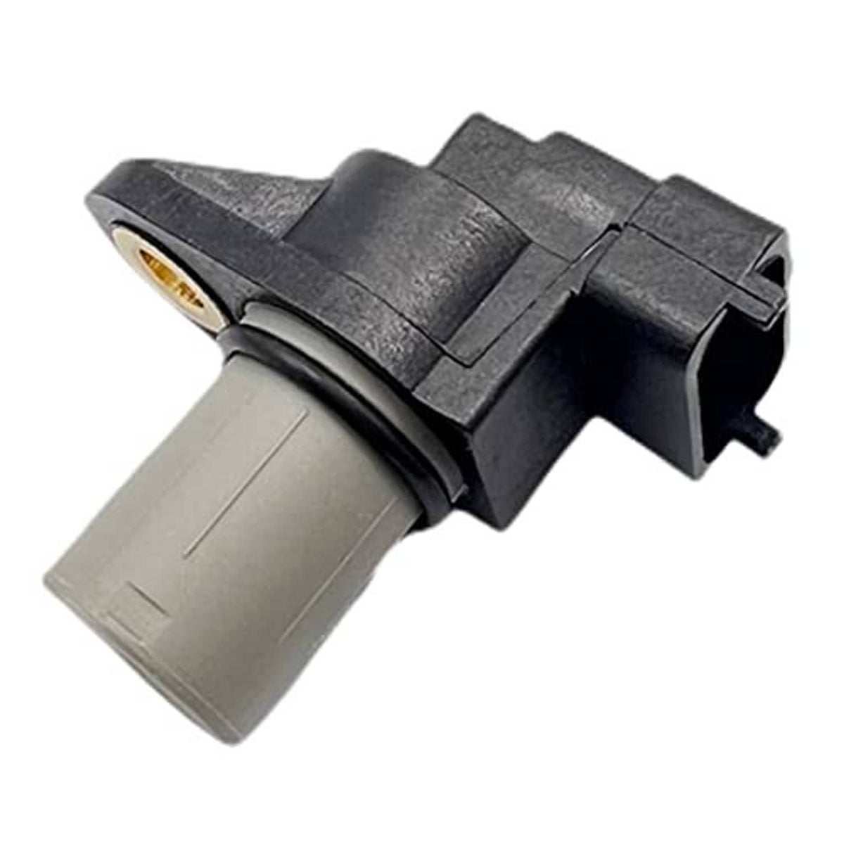 Camshaft position sensor with black mount and gray connector cable end