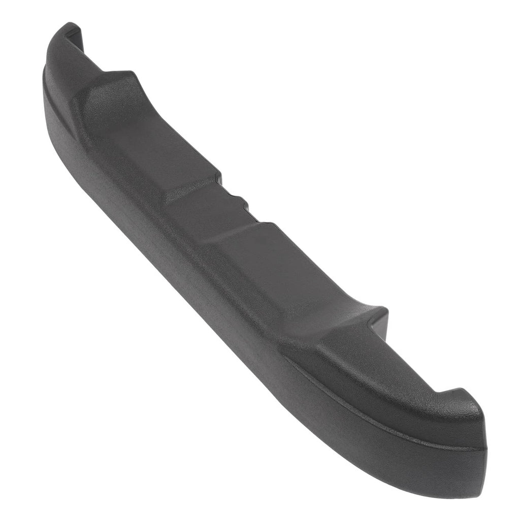Dark gray rear bumper cover corner detail with layered molded ridges