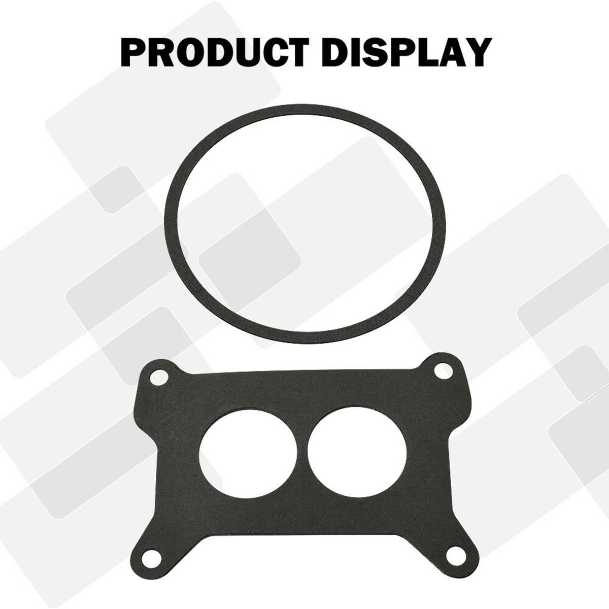Black mounting gasket plate with two holes and round rubber seal for Holley carburetor