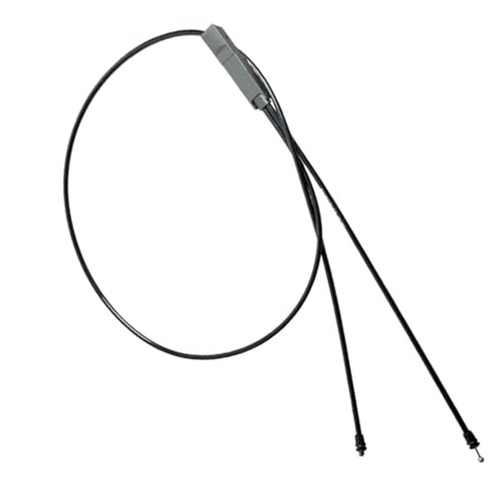 Black hood release cable with gray sheath and two metal-tipped ends