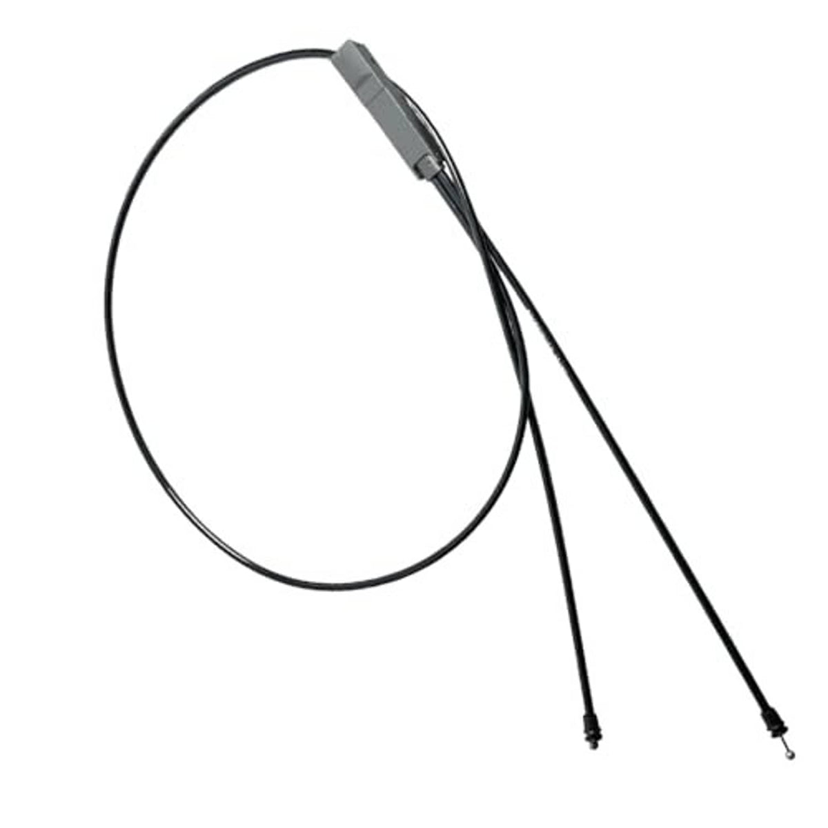 Black hood release cable with gray sheath and two metal-tipped ends